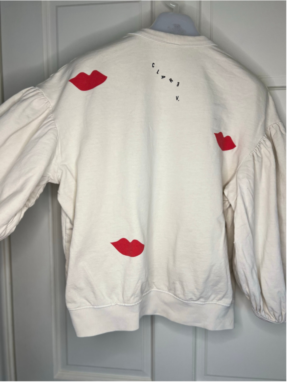 Clare V. Drop Shoulder Lips Sweatshirt M - Picture 10 of 14